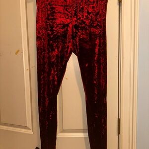 Urban Outfitters Red Velvet Leggings